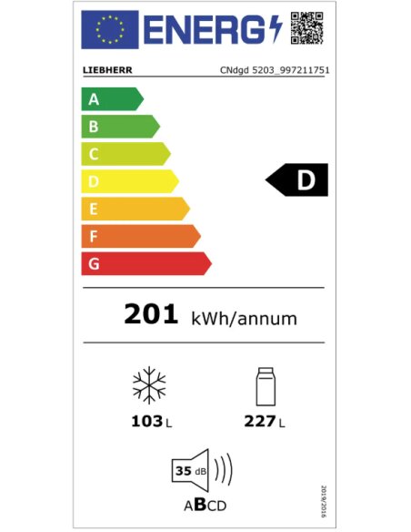 Šaldytuvas su šaldikliu CNdgd 5203 Pure NoFrost
