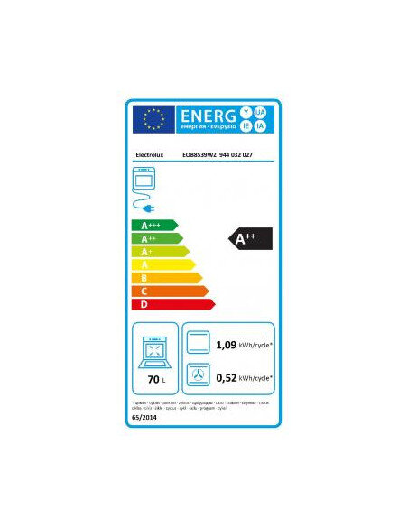 70l.talpos įmontuojama garinė juodos spalvos orkaitė Electrolux EOB8S39WZ