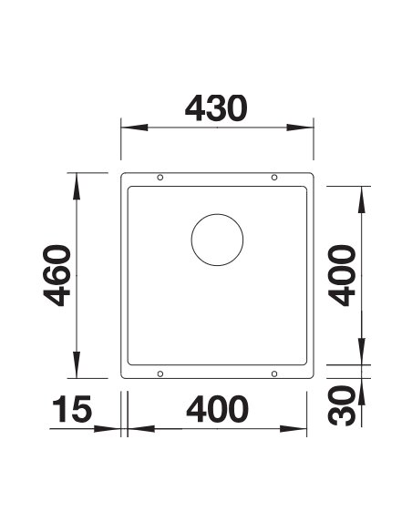 Plautuvė BLANCO SUBLINE 400-U SILG PDUR Coffee InFino O.AF, 523431