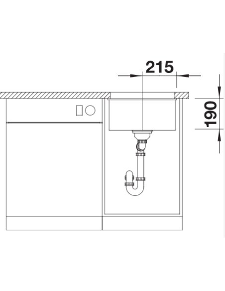 Plautuvė BLANCO SUBLINE 400-U SILG PDUR Coffee InFino O.AF, 523431