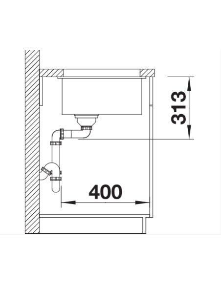 Plautuvė BLANCO SUBLINE 400-U SILG PDUR Coffee InFino O.AF, 523431