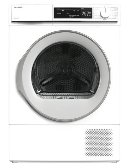 Džiovyklė SHARP KDNHA8S6GWEEE su šilumos siurbliu – patikimas drabužių džiovinimas