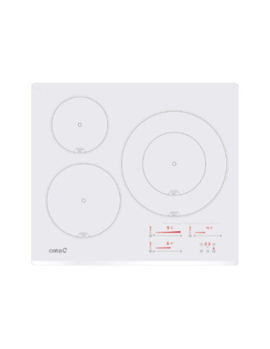 Cata INSB 6030 WH Hob, Induction, Width 59cm, 3 cooking zones, Touch control, White | CATA