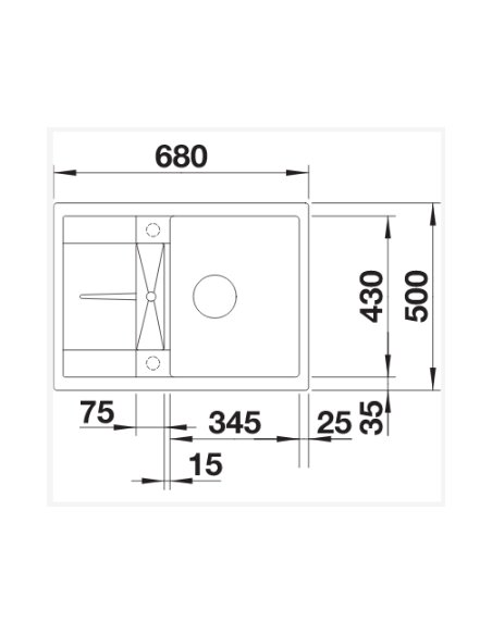 Plautuvė BLANCO METRA 45 S Compact SILG PDUR Black O.AF, 525912