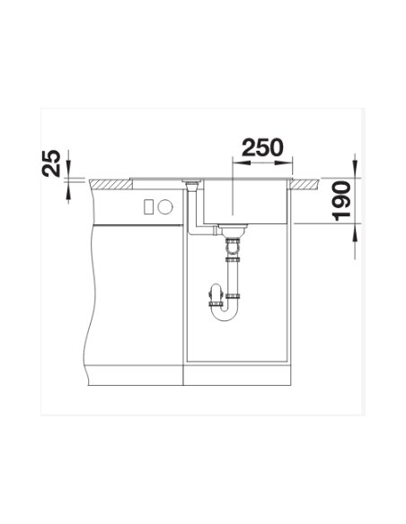 Plautuvė BLANCO METRA 45 S Compact SILG PDUR Black O.AF, 525912