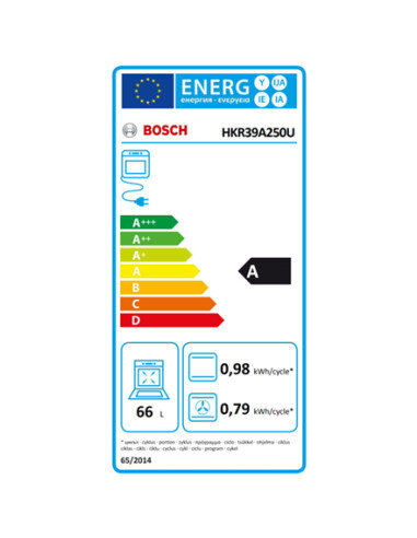 Bosch | Cooker | HKR39A250U | Hob type Vitroceramic | Oven type Electric | Stainless steel | Width 60 cm | Electronic ignition |