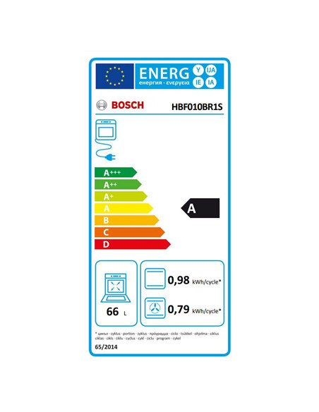 Bosch | Oven | HBF010BR1S | 66 L | A | Multifunctional | Manual | Height 59.5 cm | Width 59.4 cm | Stainless steel