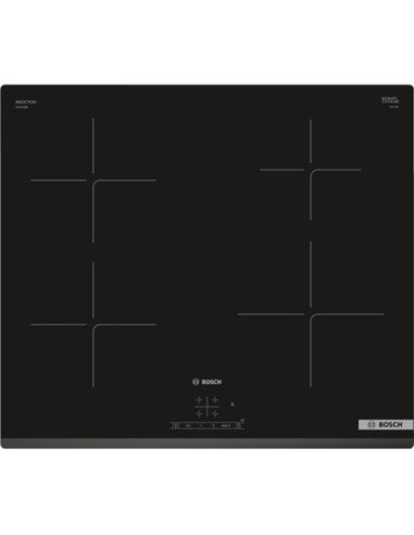 Bosch | Hob | PUE63KBB6E | Induction | Number of burners/cooking zones 4 | Touch | Timer | Black
