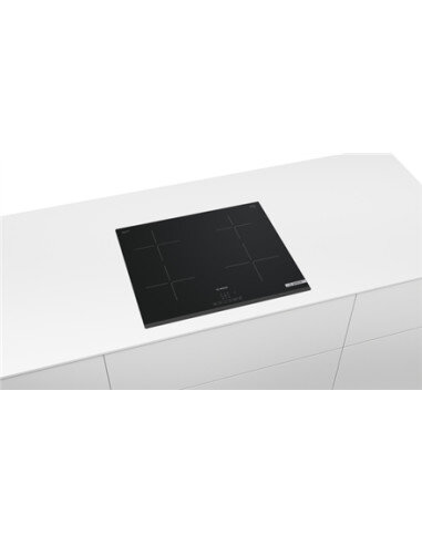 Bosch | Hob | PUE63KBB6E | Induction | Number of burners/cooking zones 4 | Touch | Timer | Black
