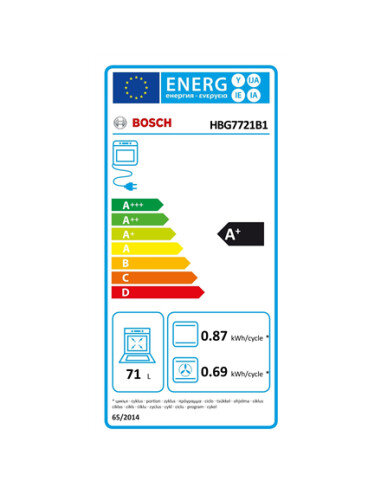 Bosch | Oven | HBG7721B1 | 71 L | Electric | Pyrolysis | Touch | Height 59.5 cm | Width 59.4 cm | Black