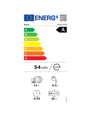 Dishwasher | SMV8YCX02E | Built-in | Width 60 cm | Number of place settings 14 | Number of programs 8 | Energy efficiency class 