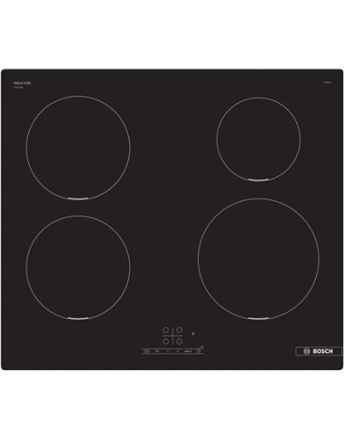 Bosch Hob | PIE611BB5E | Induction | Number of burners/cooking zones 4 | Touch | Timer | Black | Display