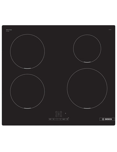 Bosch Hob | PIE611BB5E | Induction | Number of burners/cooking zones 4 | Touch | Timer | Black | Display