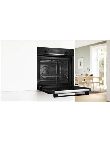 Bosch Oven | HRG578BB7 | 71 L | Electric | Pyrolysis | Knobs | Steam function | Height 59.5 cm | Width 59.4 cm | Black
