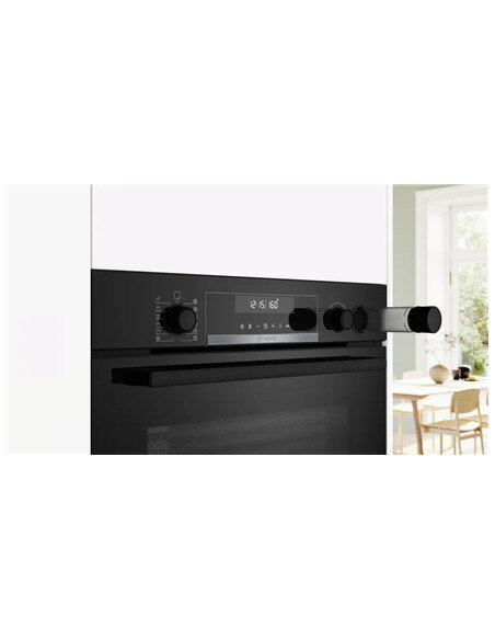 Bosch Oven | HRG578BB7 | 71 L | Electric | Pyrolysis | Knobs | Steam function | Height 59.5 cm | Width 59.4 cm | Black