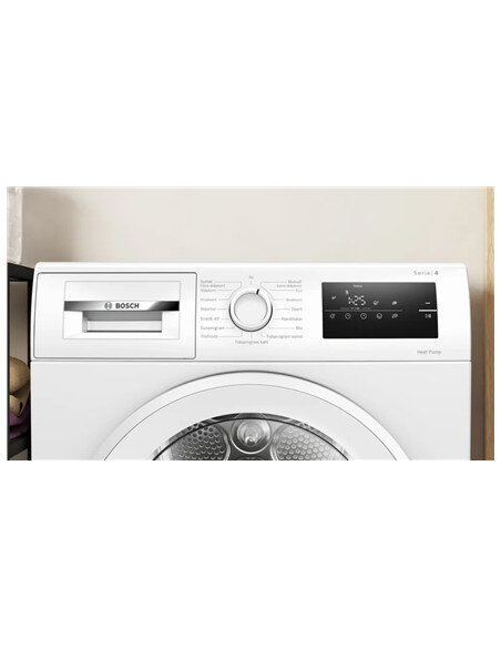 Bosch Dryer machine with heat pump | WTH85V0MSN | Energy efficiency class E | Front loading | 8 kg | LED | Depth 61 cm | White