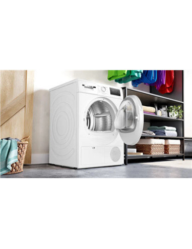Bosch Dryer machine with heat pump | WTH85V0MSN | Energy efficiency class E | Front loading | 8 kg | LED | Depth 61 cm | White