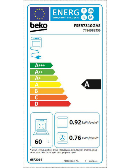 Cooker BEKO FSE57310GAS