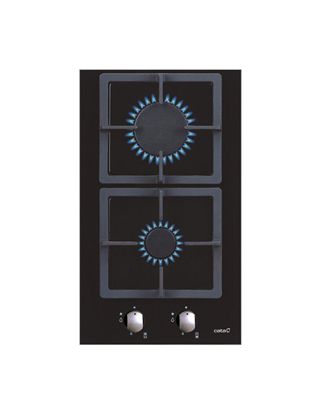 CATA | Hob | SCI 3002 BK | Gas on glass | Number of burners/cooking zones 2 | Rotary knobs | Black