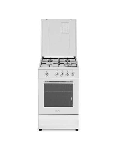 Simfer | Cooker | 4401SGRBB | Hob type Gas | Oven type Gas | White | Width 50 cm | Depth 55 cm | 49 L