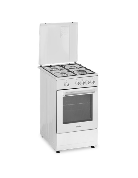 Simfer | Cooker | 4401SGRBB | Hob type Gas | Oven type Gas | White | Width 50 cm | Depth 55 cm | 49 L