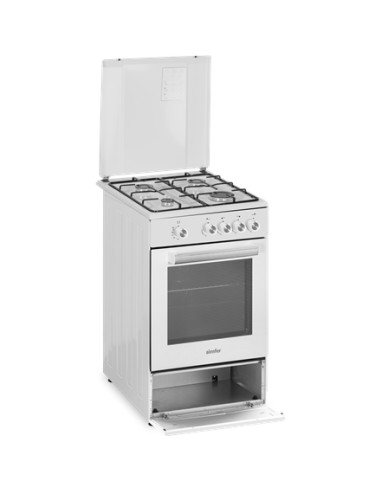 Simfer | Cooker | 4401SGRBB | Hob type Gas | Oven type Gas | White | Width 50 cm | Depth 55 cm | 49 L