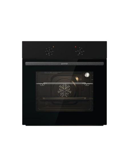 Gorenje Oven | BO6615E01B | 60 L | Electric | EnamelClean | Push pull buttons | Height 59.5 cm | Width 59.5 cm | Black