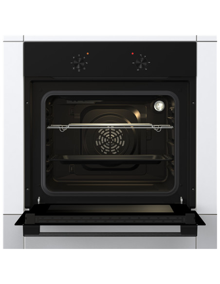 Gorenje Oven | BO6615E01B | 60 L | Electric | EnamelClean | Push pull buttons | Height 59.5 cm | Width 59.5 cm | Black