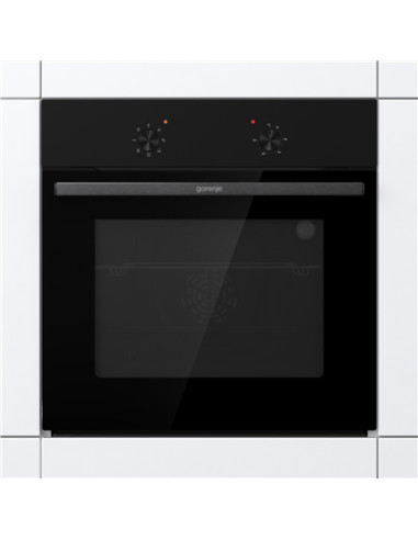 Gorenje Oven | BO6615E01B | 60 L | Electric | EnamelClean | Push pull buttons | Height 59.5 cm | Width 59.5 cm | Black