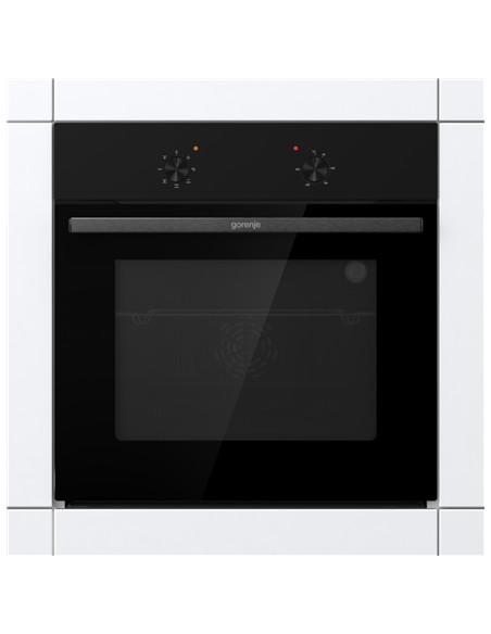 Gorenje Oven | BO6615E01B | 60 L | Electric | EnamelClean | Push pull buttons | Height 59.5 cm | Width 59.5 cm | Black