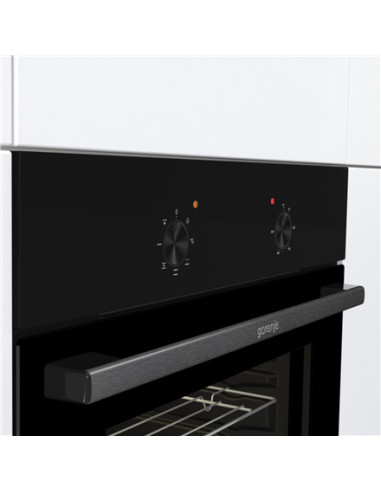 Gorenje Oven | BO6615E01B | 60 L | Electric | EnamelClean | Push pull buttons | Height 59.5 cm | Width 59.5 cm | Black