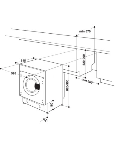 Įmontuojama skalbimo mašina Whirlpool BI WMWG 71483E EU N