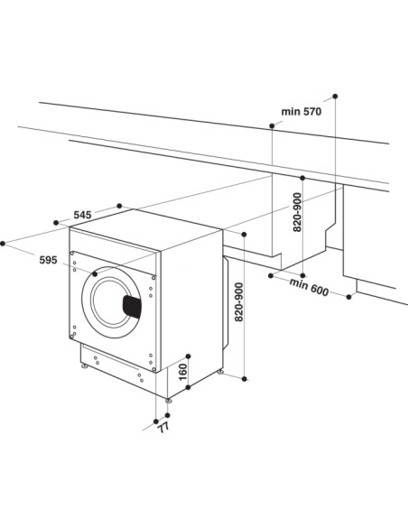 Įmontuojama skalbimo mašina Whirlpool BI WMWG 71483E EU N