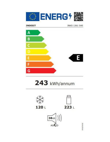 Šaldytuvas su šaldikliu apačioje Indesit INKS 1361 S4E