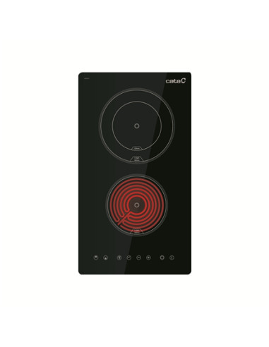 CATA Hob | TD 3002 BK | Vitroceramic | Number of burners/cooking zones 2 | Touch | Timer | Black