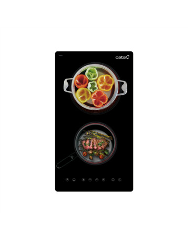 CATA Hob | TD 3002 BK | Vitroceramic | Number of burners/cooking zones 2 | Touch | Timer | Black