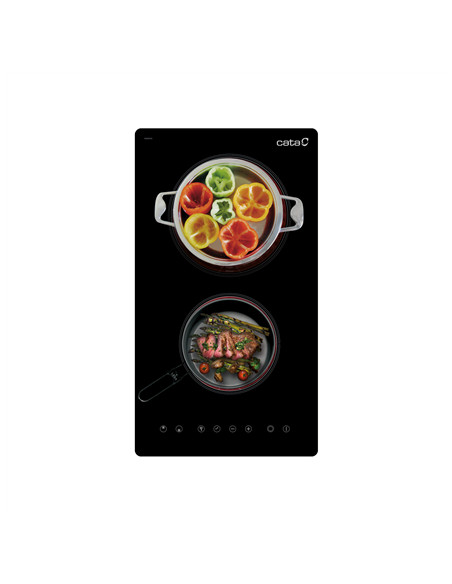 CATA Hob | TD 3002 BK | Vitroceramic | Number of burners/cooking zones 2 | Touch | Timer | Black