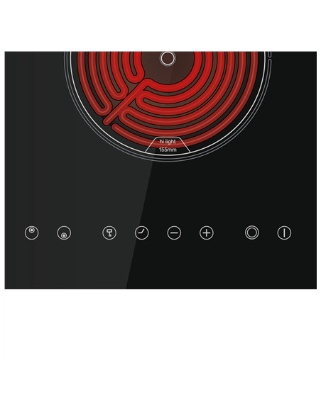 CATA Hob | TD 3002 BK | Vitroceramic | Number of burners/cooking zones 2 | Touch | Timer | Black