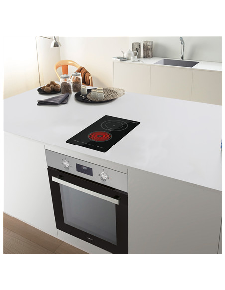 CATA Hob | TD 3002 BK | Vitroceramic | Number of burners/cooking zones 2 | Touch | Timer | Black