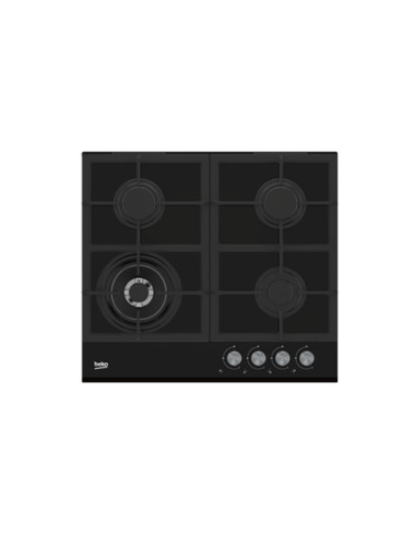 BEKO Hob | HILW64235S | Gas | Number of burners/cooking zones 4 | Rotary knobs | Black