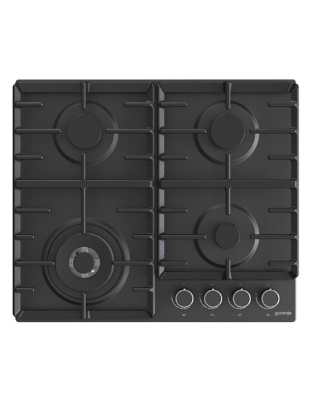 Gorenje | Hob | GW642AB | Gas | Number of burners/cooking zones 4 | Rotary knobs | Black