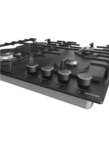 Gorenje | Hob | GW642AB | Gas | Number of burners/cooking zones 4 | Rotary knobs | Black