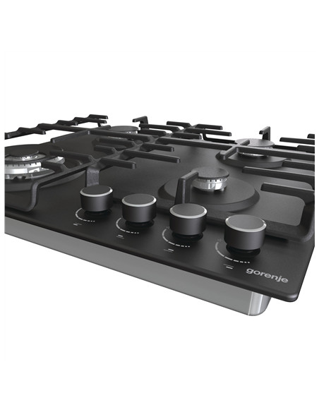 Gorenje | Hob | GW642AB | Gas | Number of burners/cooking zones 4 | Rotary knobs | Black