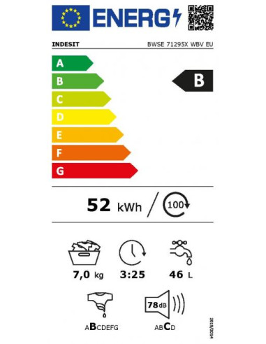 Iš priekio pakraunama skalbyklė Indesit BWSE 71295X WBV EU