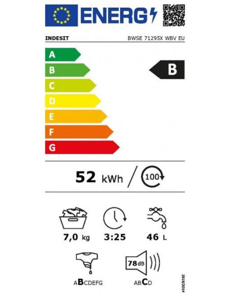 Iš priekio pakraunama skalbyklė Indesit BWSE 71295X WBV EU