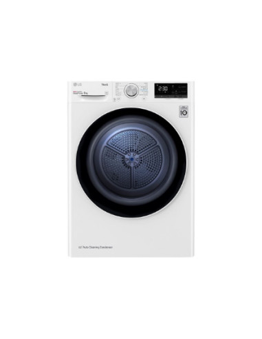 LG | Dryer Machine | RH80V3AV6N | Energy efficiency class D | Front loading | 8 kg | LED | Depth 69 cm | Wi-Fi | White