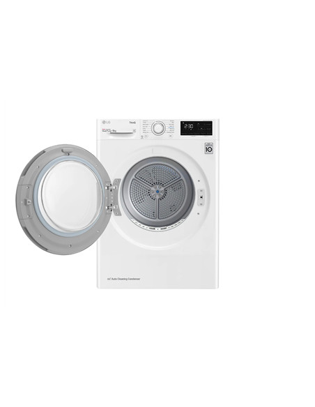 LG | Dryer Machine | RH80V3AV6N | Energy efficiency class D | Front loading | 8 kg | LED | Depth 69 cm | Wi-Fi | White