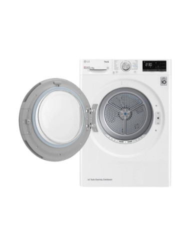 LG | Dryer Machine | RH80V3AV6N | Energy efficiency class D | Front loading | 8 kg | LED | Depth 69 cm | Wi-Fi | White