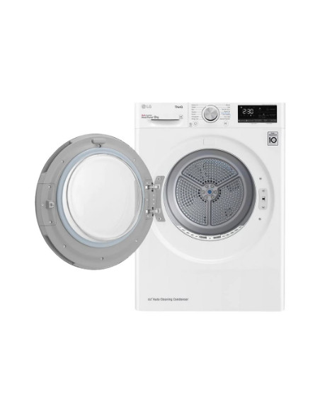 LG | Dryer Machine | RH80V3AV6N | Energy efficiency class D | Front loading | 8 kg | LED | Depth 69 cm | Wi-Fi | White