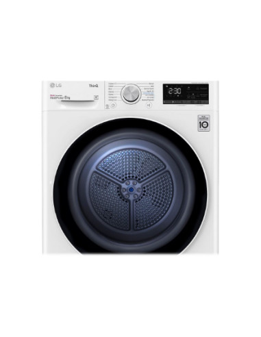 LG | Dryer Machine | RH80V3AV6N | Energy efficiency class D | Front loading | 8 kg | LED | Depth 69 cm | Wi-Fi | White